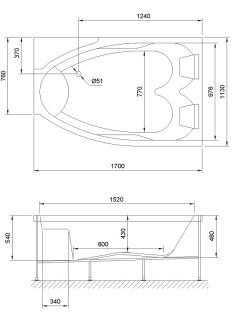 Акриловая ванна Royal Bath Shakespeare правая 170x110см белый RB652100SB-R