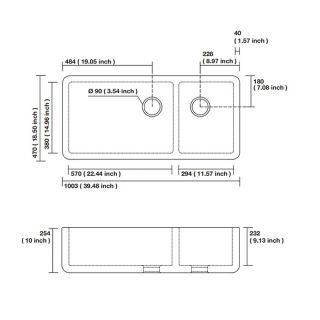 Кухонная мойка Kerasan Hannah Oxfordshire 100 543101 Белая