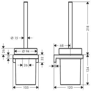 Туалетный ершик Hansgrohe AddStoris 41752340