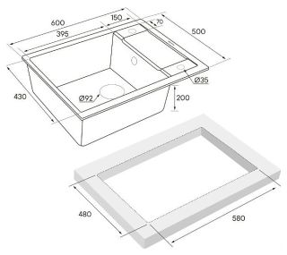 Мойка кухонная Paulmark Flugen PM216050-BL чёрный