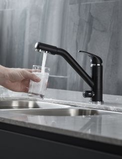 Смеситель для кухни Paulmark Hessen He213017-418 чёрный металлик