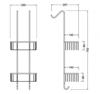 Полка двойная Timo Nelson с крючками антик160084/02