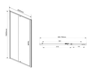 Душевая дверь Vincea Intra VDP-1I7080CL 70/80 см