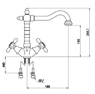 Смеситель для кухни Timo Ritz 0143FK chrome-gold хром/золото