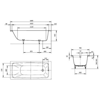 Ванна стальная 160x70 Kaldewei Cayono 748 274800010001