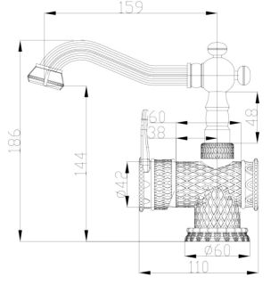 Смеситель для раковины  ZORG Antic A 413U-SL