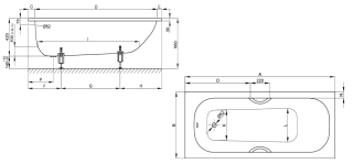 Стальная ванна Bette BetteForm 2949-000AD 175x75 см белый