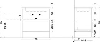 Ящик под консоль Armadi Art Loft 80см тёмное дерево 894-080-D