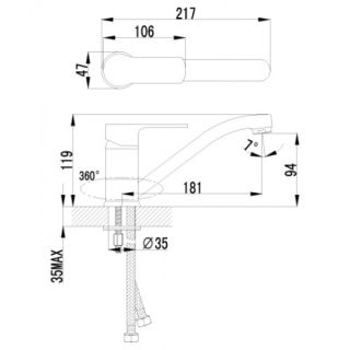 Смеситель для кухонной мойки Lemark Plus Grace (LM1504C)