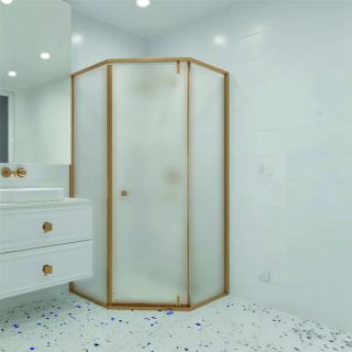 Душевой уголок RGW HO-088Gb 350608800-26 100x100 см брашированное золото