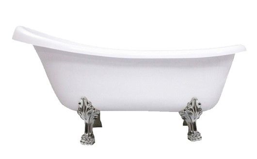 Ванна из искусственного камня AquaStone Скарлет 170x80см ножки хром