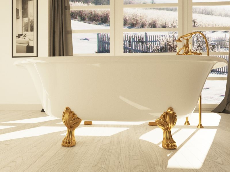 Ванна из искусственного камня AquaStone Оливия 180x90см ножки белые