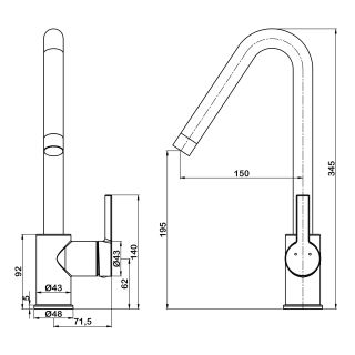 Смеситель для кухни Swedbe Diana 1042 хром