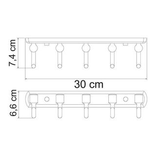 Wasserkraft Oder K-3075 Кронштейн настенный 5 крючков