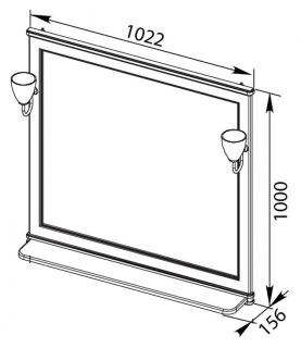 Зеркало Aquanet Валенса 180145 100 см белый краколет/серебро