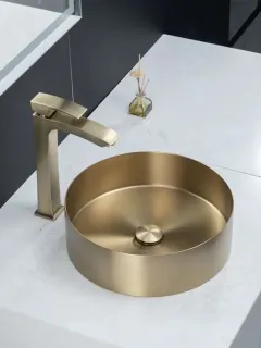 Накладная раковина Gappo GX101-3 40 см золотой сатин