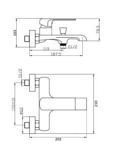 Agger Magic A3010000 Однозахватный смеситель для ванны/душа. Хром