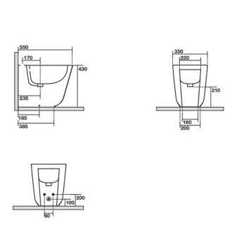Биде напольное Kerasan Tribeca 512031 черное