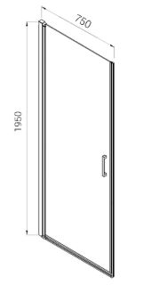 Душевая дверь Vincea Alpha 75 VDP-3AL750MT профиль Хром стекло текстурное