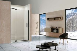 Душевая дверь Vincea Extra 90 VDP-1E8090CLB профиль Черный стекло прозрачное