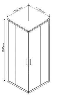 Душевой уголок Vincea Garda 110х100 VSS-1G1011CH профиль Хром стекло шиншилла