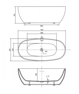 Акриловая ванна Vincea VBT-405-1860 186 x 88.5 см