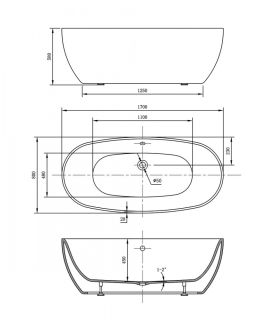 Акриловая ванна Vincea VBT-405-1700 170 x 80 см