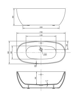 Акриловая ванна Vincea VBT-405-1700MB 170 x 80 см