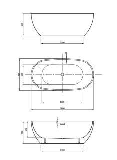 Акриловая ванна Vincea VBT-408-1600 160 x 81.5 см
