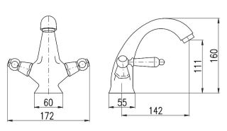 Смеситель для раковины Rav Slezak Morava retro MK529.5SM Бронза
