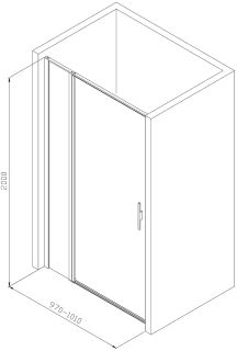 Душевая дверь Allen Brau Priority 100 3.31030.BBA профиль Черный браш