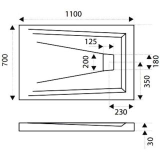 Душевой поддон из искусственного камня Good Door Атриум 110x70