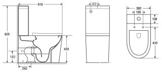 Унитаз CeramaLux 2179XMC с бачком и сиденьем Микролифт