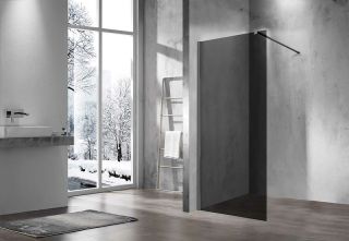 Душевая перегородка Vincea Walk-In 100 VSW-1H100CGGM профиль Вороненая сталь стекло тонированное