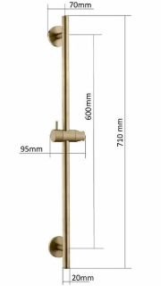 Душевая штанга Boheme Uno 420-MG золото матовое
