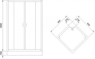 Душевой уголок Royal Bath HP 90x90см чёрный RB90HP-T-BL
