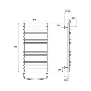 Полотенцесушитель водяной Point Альфа PN05158SP 50x80см П11 хром