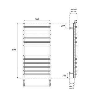 Полотенцесушитель водяной Point Нептун PN09158S 50x80см П12 хром