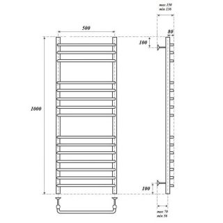 Полотенцесушитель электрический Point Нептун премиум PN09150SE 50x100см П15 хром
