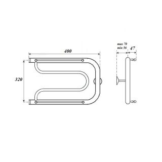 Полотенцесушитель водяной Point 40x32см хром PN21334P