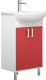 Тумба под раковину Corozo Колор 50см белый/красный SD-00000696