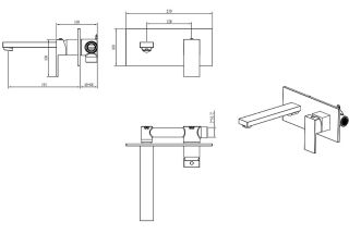 Встраиваемый смеситель для раковины Boheme Qubic 475-GM антрацит