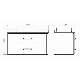 Тумба с раковиной Comforty Амстердам 95 00-00014001 подвесная Белая