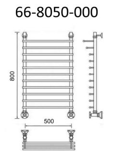 Полотенцесушитель водяной Маргроид В66 Р80*50*55 хром 66-8050-000