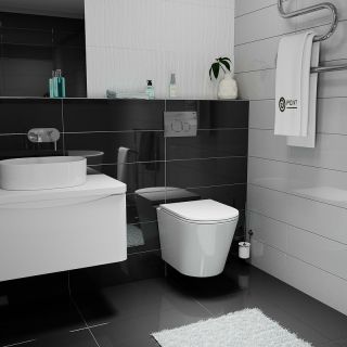 Комплект унитаза с инсталляцией Point Виктория 886914GBOO+PN41061 с сиденьем Микролифт