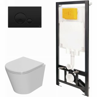 Комплект унитаза с инсталляцией Point Виктория 886914GBO3+PN41061 с сиденьем Микролифт