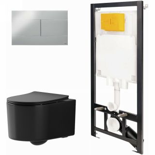 Комплект унитаза с инсталляцией Point Веста 886914SIOO+PN41701BM с сиденьем Микролифт