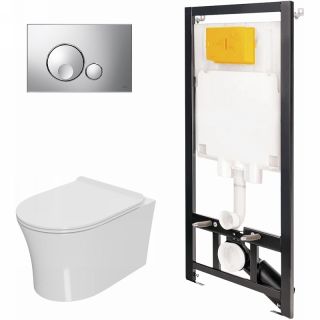 Комплект унитаза с инсталляцией Point Веста 886914GBOO+PN41711 с сиденьем Микролифт