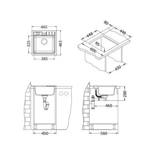 Кухонная мойка Alveus Granital Niagara 20 Beige G55 465x465x180 1089483 Бежевая