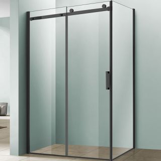 Душевой уголок Vincea Como 120x100 VSR-1C1012CLB профиль Черный стекло прозрачное